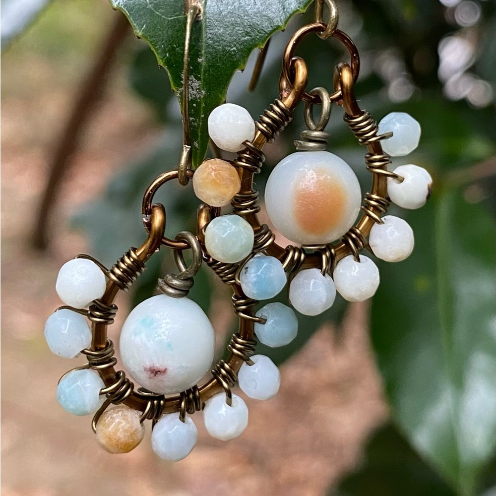 Amazonite Hoop Earrings